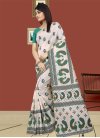 Off White and Sea Green Classic Saree For Casual - 1