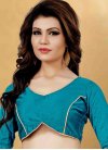 Faux Georgette Booti Work Light Blue and Off White Half N Half Saree For Ceremonial - 1