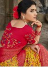 Brasso Mustard and Red Woven Work Designer Contemporary Style Saree - 1