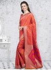 Orange and Rose Pink Patola Silk Contemporary Saree - 1