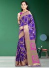 Patola Silk Blue and Rose Pink Designer Contemporary Style Saree For Ceremonial - 1
