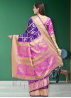 Patola Silk Blue and Rose Pink Designer Contemporary Style Saree For Ceremonial - 2