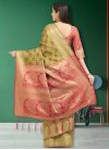 Olive and Red Contemporary Saree For Ceremonial - 2