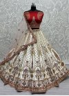 Off White and Red Designer A Line Lehenga Choli For Bridal - 2