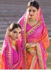 Faux Georgette Orange and Rose Pink Contemporary Style Saree - 1