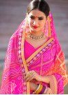 Rose Pink and Tomato Faux Georgette Trendy Saree For Ceremonial - 1