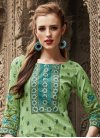 Mint Green and Turquoise Pant Style Straight Salwar Suit - 1