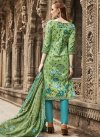 Mint Green and Turquoise Pant Style Straight Salwar Suit - 2