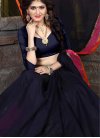 Thread Work Navy Blue and Rose Pink Classic Saree - 1