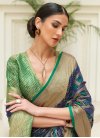 Green and Navy Blue Woven Work Designer Traditional Saree - 1