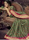 Brasso Green and Rose Pink Trendy Saree For Festival - 1