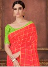 Mint Green and Salmon Contemporary Saree - 1
