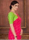 Art Silk Mint Green and Rose Pink Trendy Classic Saree For Casual - 1