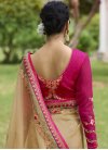 Beige and Rose Pink Trendy Saree For Festival - 2