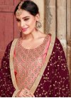 Lace Work Art Silk Trendy Straight Salwar Suit - 1