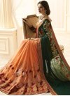 Green and Peach Banarasi Silk Half N Half Trendy Saree - 1