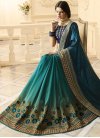 Embroidered Work Half N Half Trendy Saree For Festival - 1