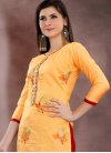 Orange and Red Pakistani Straight Salwar Suit For Ceremonial - 1