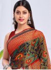 Woven Work Brown and Maroon Designer Traditional Saree - 1