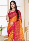 Brasso Mustard and Rose Pink Contemporary Style Saree - 1