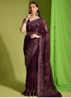 Lace Work Faux Georgette Designer Contemporary Style Saree - 2