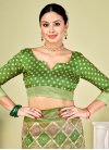 Print Work Brown and Olive Trendy Classic Saree - 1