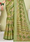 Print Work Brown and Olive Trendy Classic Saree - 2