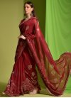 Faux Georgette Lace Work Designer Contemporary Style Saree - 3