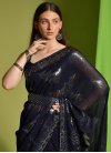 Sequins Work Faux Georgette Traditional Designer Saree For Ceremonial - 3