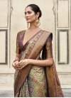 Mint Green and Wine Handloom Silk Designer Contemporary Style Saree - 2