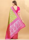 Mint Green and Rose Pink Woven Work Designer Traditional Saree - 3