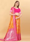 Jacquard Orange and Rose Pink Traditional Designer Saree For Casual - 1