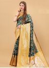 Bottle Green and Mustard Traditional Designer Saree - 3