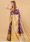 Mustard and Purple Designer Traditional Saree For Casual - 2