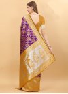 Mustard and Purple Designer Traditional Saree For Casual - 3