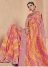 Patola Silk Orange and Rose Pink Designer Contemporary Saree - 1