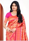 Orange and Rose Pink Traditional Designer Saree - 1