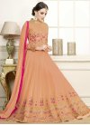 Faux Georgette Embroidered Work Flaring Anarkali Suit - 1