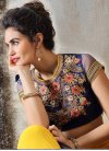 Glossy  Embroidered Work Navy Blue and Yellow Trendy A Line Lehenga Choli - 2