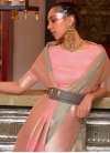 Grey and Pink  Designer Contemporary Saree - 1