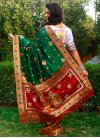 Green and Red Embroidered Work Trendy Classic Saree - 2
