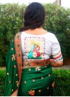 Green and Red Embroidered Work Trendy Classic Saree - 1