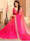 Silk Georgette Rose Pink and Salmon Classic Saree - 1