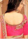 Silk Georgette Rose Pink and Salmon Classic Saree - 2