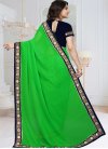 Black and Green Beads Work Trendy Saree - 2