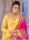 Mustard and Rose Pink Readymade Designer Gown For Ceremonial - 2