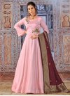 Dola Silk Maroon and Pink Embroidered Work Readymade Designer Gown - 2
