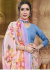 Faux Georgette Digital Print Work Contemporary Style Saree - 1
