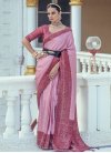 Banarasi Silk Fuchsia and Pink Woven Work Designer Contemporary Saree - 1