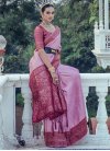Banarasi Silk Fuchsia and Pink Woven Work Designer Contemporary Saree - 2